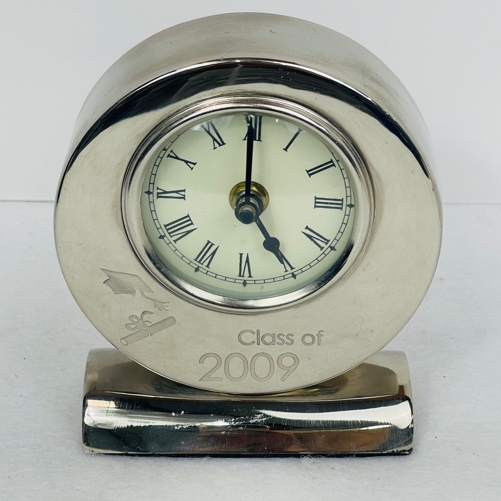 Unbranded Desk Clock Unisex Silver Class of 2009 Graduation Engraved